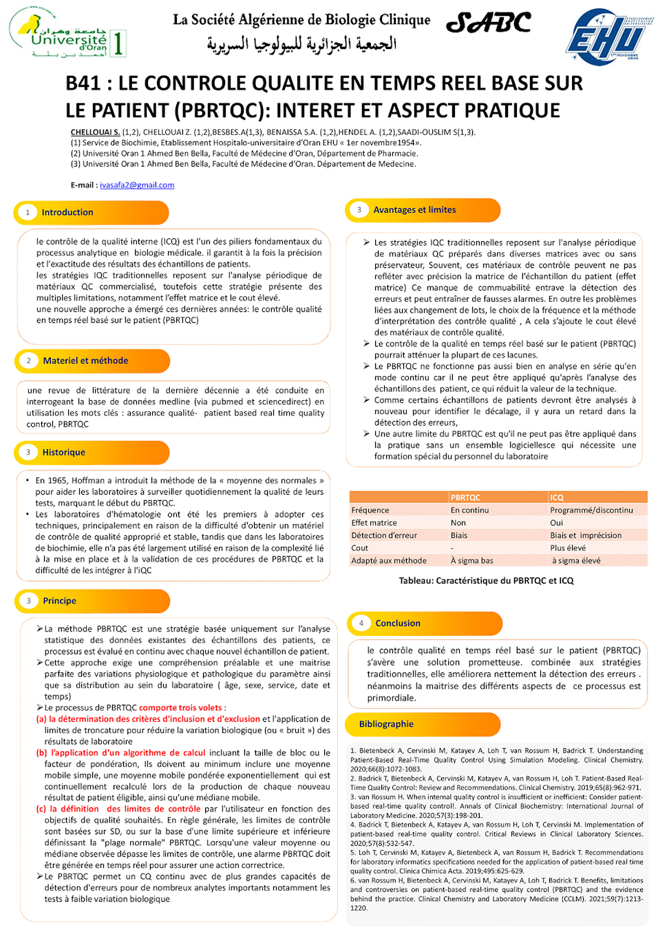 B41: LE CONTROLE QUALITE EN TEMPS REEL BASE SUR LE PATIENT (PBRTQC): INTERET ET ASPECT PRATIQUE