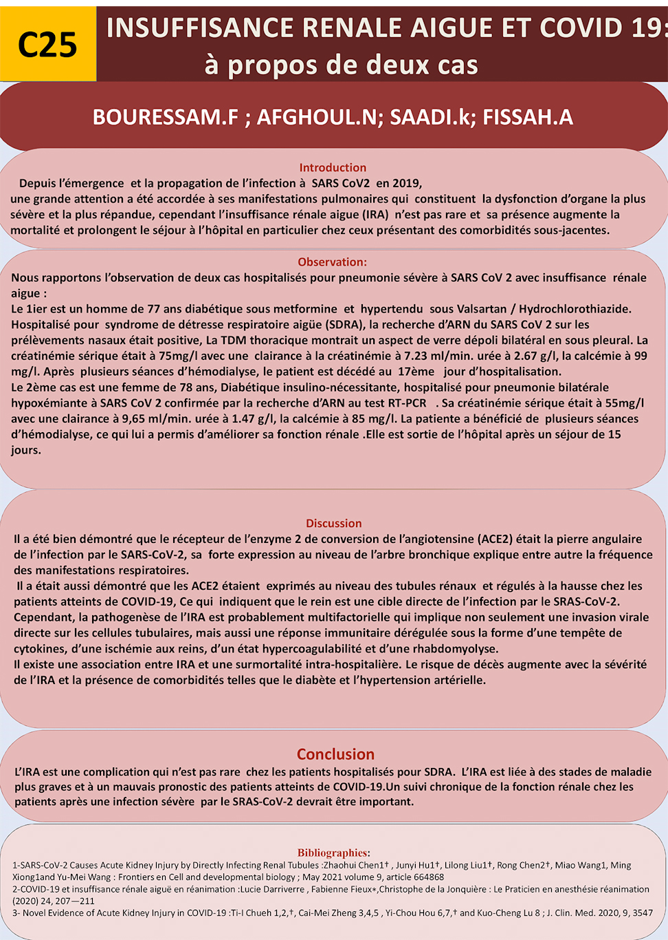 C25: INSUFFISANCE RENALE AIGUE ET COVID 19:  à propos de deux cas