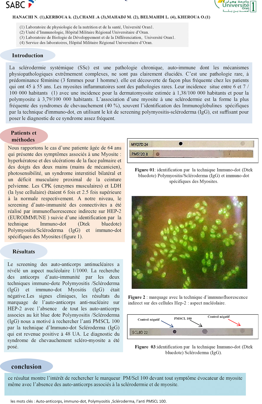 I05: QUEL INTERET CLINIQUE DU KIT DE SCREENING POLYMYOSITIS/ SCLERODERMA (IGG) PAR LA TECHNIQUE IMMUNO-DOT ?