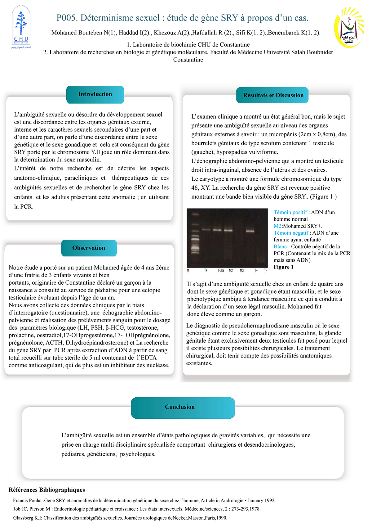 P5 : Déterminisme sexuel : étude de gène SRY à propos d’un cas.