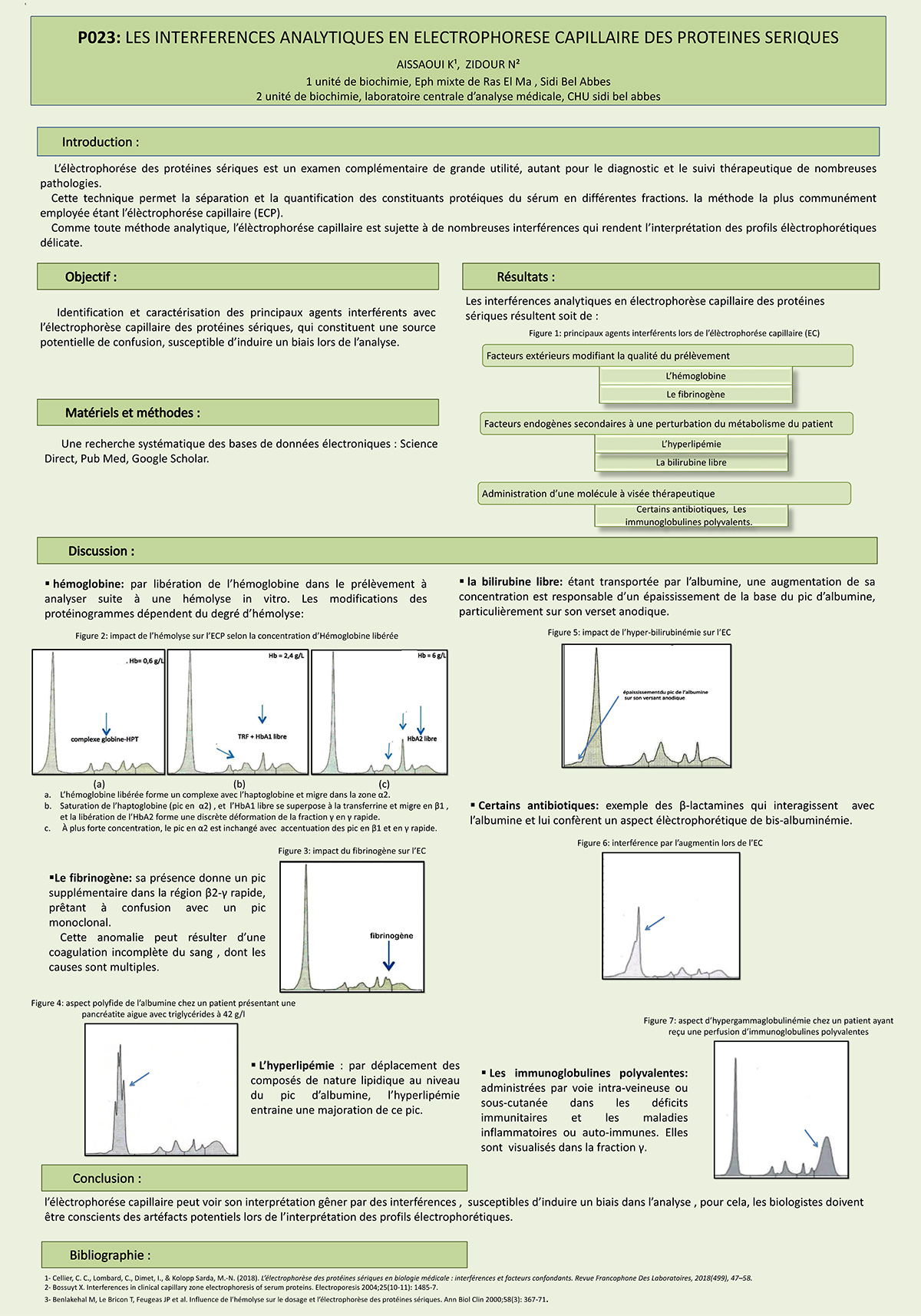 P23 : LES INTERFERENCES ANALYTIQUES EN ELECTROPHORESE CAPILLAIRE DES PROTEINES SERIQUES