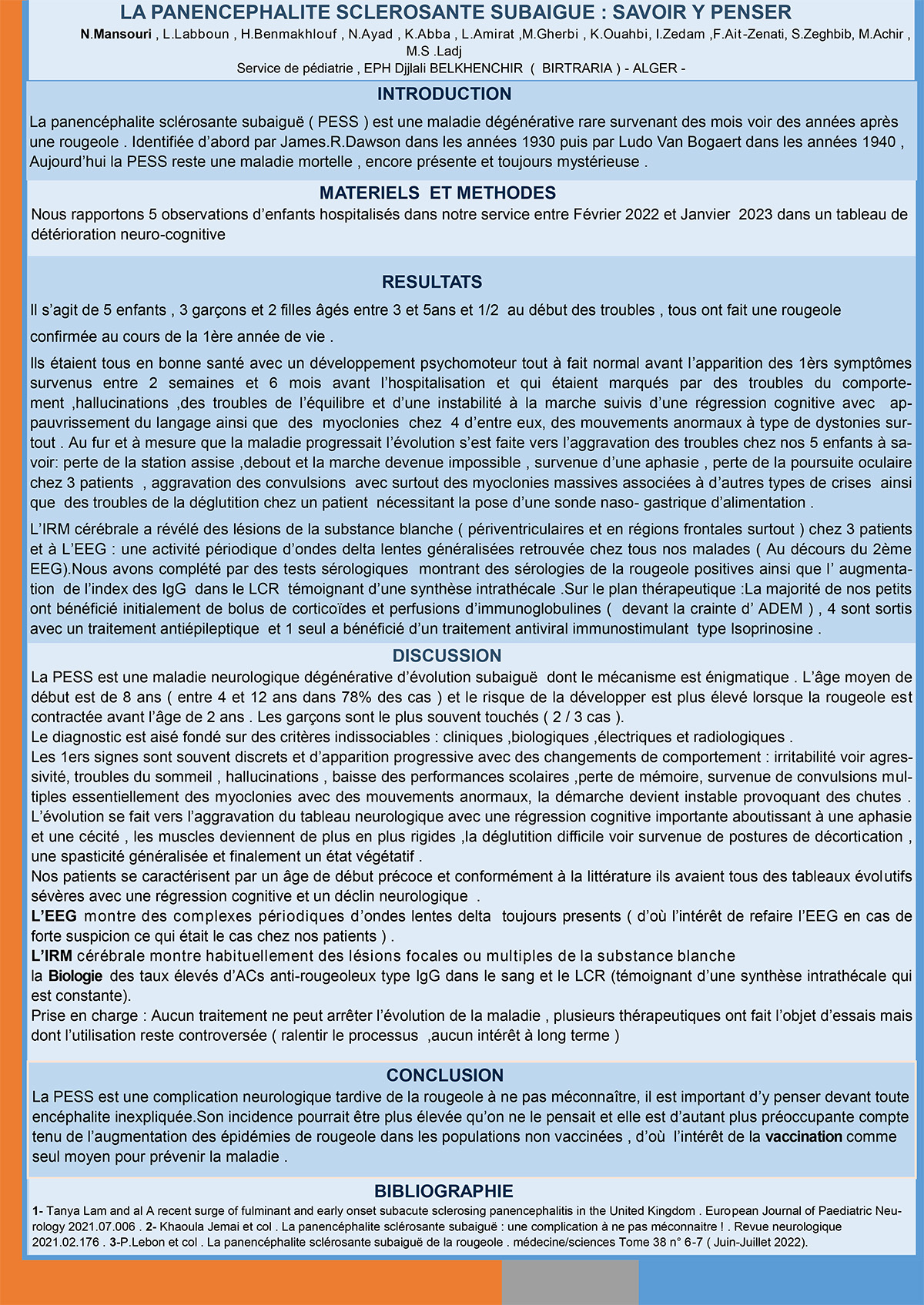 A-12 LA PANENCEPHALITE SCLEROSANTE SUBAIGUE : SAVOIR Y PENSER