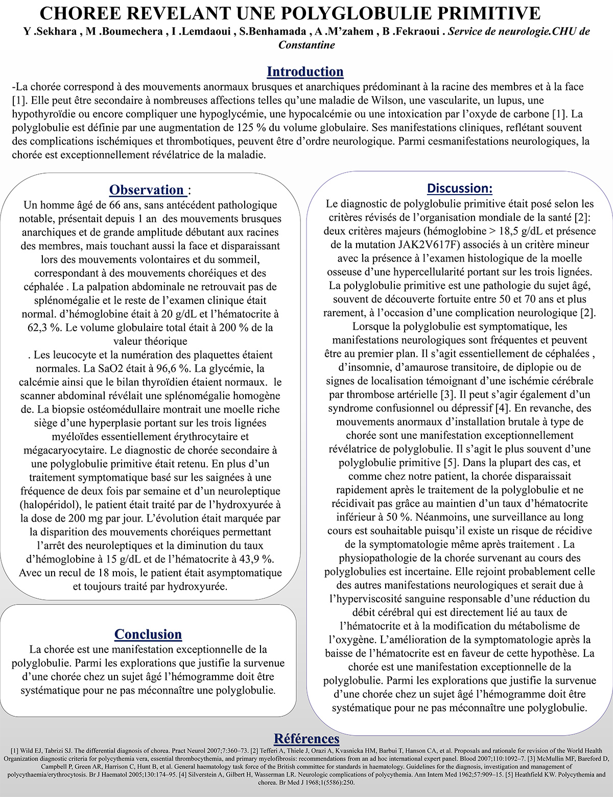 A-14 CHOREE REVELANT UNE POLYGLOBULIE PRIMITIVE